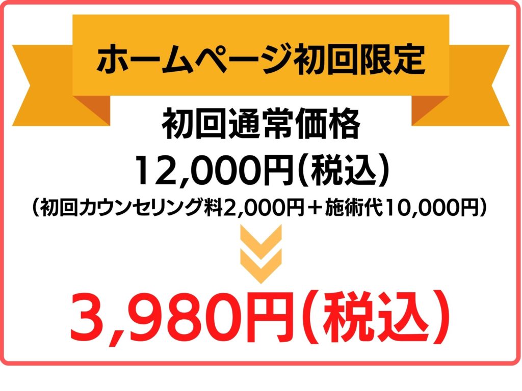 初回12000円が3980円に！